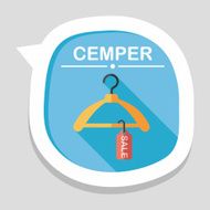 shopping clothes hanger flat icon with long shadow eps10 N30