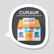 shopping store flat icon with long shadow eps10 N78