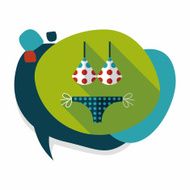 Swimming suit flat icon with long shadow N30