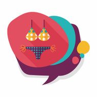 Swimming suit flat icon with long shadow N32