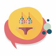 Swimming suit flat icon with long shadow N33