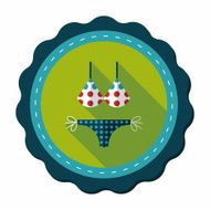 Swimming suit flat icon with long shadow N34