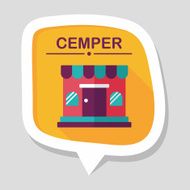 shopping store flat icon with long shadow eps10 N81
