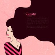 Vintage Fashion Woman with Long Hair N2