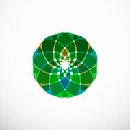 abstract green floral icon for design