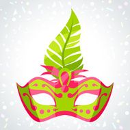 Festive carnival mask on background of confetti N2