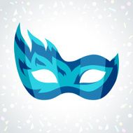 Festive carnival mask on background of confetti N3