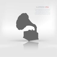 Gramophone old retro record player icon N3