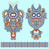 Neckline ornate floral paisley embroidery fashion design N43