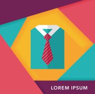 business shirt and tie flat icon with long shadow eps10 N22