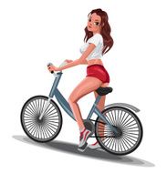 Pretty girl on bicycle