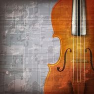 abstract grunge music background with violin N2