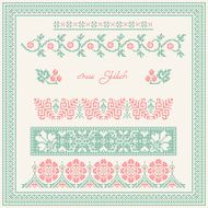Cross stitch Embroidered frame in folk style N3
