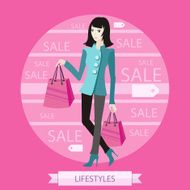 Beautiful woman with a lot of shopping bags N2