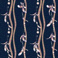 dreamcatcher feathers and beads american indians seamless pattern