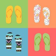 Colorful flip flops