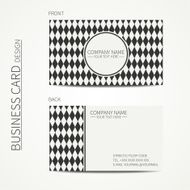 Business card template for design Pattern with rhombus Calling card N4