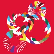 Circular colored background Square Red background Vector