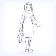 Contour of overweight elegant woman N2