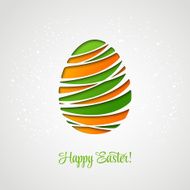 Happy Easter card decorated paper egg N4