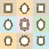 set of vintage frames vector illustration N3