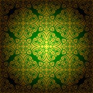 Abstract seamless baroque background green