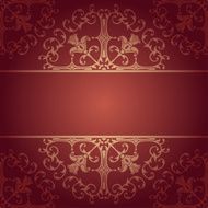 Vector baroque flowers background red
