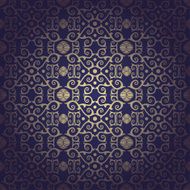 Seamless floral baroque blue background