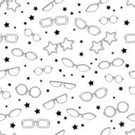 Seamless pattern with hipster stylish glasses frames N2