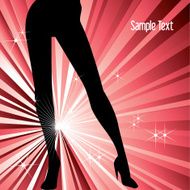 Vector illustration beautiful lady legs card concept