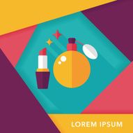 shopping perfume and lipsticks flat icon with long shadow eps10 N34