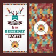 Happy birthday card invitation vintage retro background N8