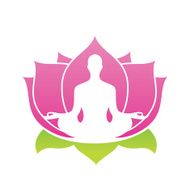 Lotus flower abstract vector logo Yoga Asana Illustration