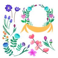 Floral Collection Beautiful greeting card with floral wreath pe