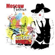 Fashion girl in sketch-style N151