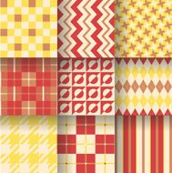 Set of seamless backgrounds with pattern striped chess checkered N4