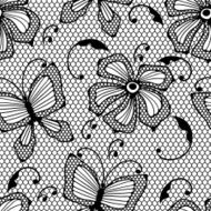 Seamless lace pattern with butterflies and flowers