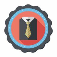 business shirt and tie flat icon with long shadow eps10 N23