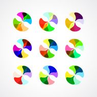 set of abstract color circle pattern for design