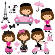 French girl vector illustration N6
