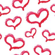 Lipstick hearts seamless pattern