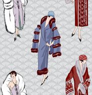 Retro female fashion seamless background N2