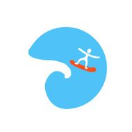 surfer on the wave vector logo