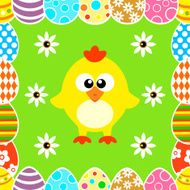 Seamless Easter background with chicken