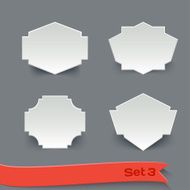 Vector Set of Blank White Paper Retro Labels