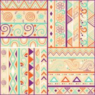 Tribal striped hand drawn seamless pattern