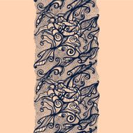 Abstract Lace Ribbon Vertical Seamless Pattern N3