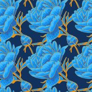 Seamless floral background with peonies