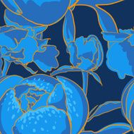 Seamless floral background with peonies N2