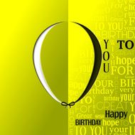 Abstract open card Balloon and wishes for birthday